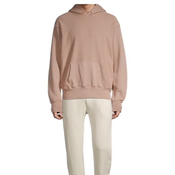 Les Tien Relaxed Cotton Pullover Hoodie Mauve Size Medium M - Picture 7 of 10